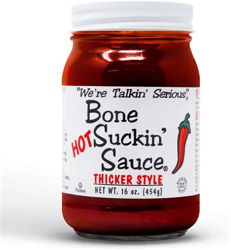 hot and thick|Bone Suckin' Hot and Thick Barbecue Sauce, 18oz.